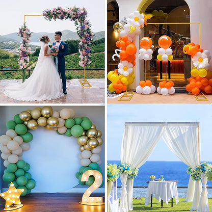 9.9FT Gold Metal Wedding Arches for Ceremony Square Balloon Arch Stand Rectangular Backdrop Stand for Anniversary Birthday Party Bridal Shower Home Indoor Outdoor Decoration