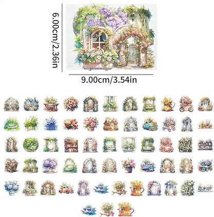 112Pcs PET Waterproof Sticker Set - 56 Unique Designs, Perfect for Phone Backs, DIY Journals, Luggage Stickers for suitcases, Birthday Party Favors & More Decorative Uses