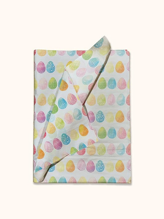 Pro Supply Global Easter Eggs Printed Tissue Paper for Baskets Gift Bags or Boxes and Wrapping - Bulk Decorative Art Tissue Paper for Packaging and Gifting | 24 Sheets 20" x 30"