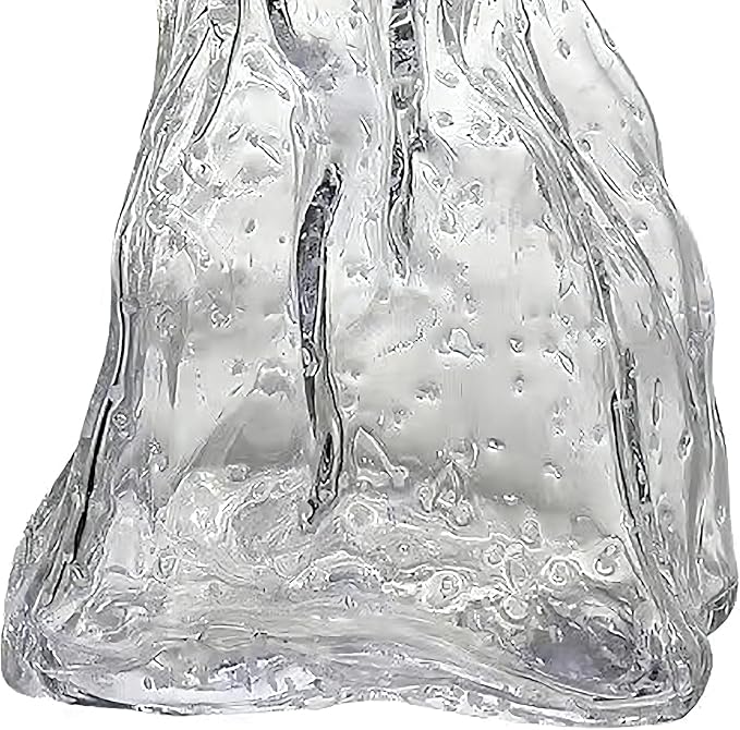 Handmade Luminous Glass Flower Vases,Irregular Shaped Flower Vase,Glass Cylinder Bud Vases,Transparent,7.3 Inches,1 Piece