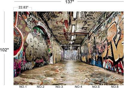 Cliouar-Graffiti on The Underground Crosswalk in The Tunnel Peel and Stick 137" x 102"