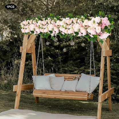 Eapmic Artificial Flower Row, 39.37in Peony Hydrangea Floral Arrangement, Faux Flower Panel Table Centerpiece for Wedding Arch Wall Backdrop Ceremony Reception Home Party Decoration (Pink)