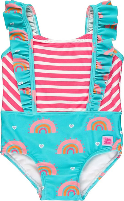 RuffleButts® Baby/Toddler Girls Ruffle Strap One Piece Swimsuit w/UPF 50+ Sun Protection