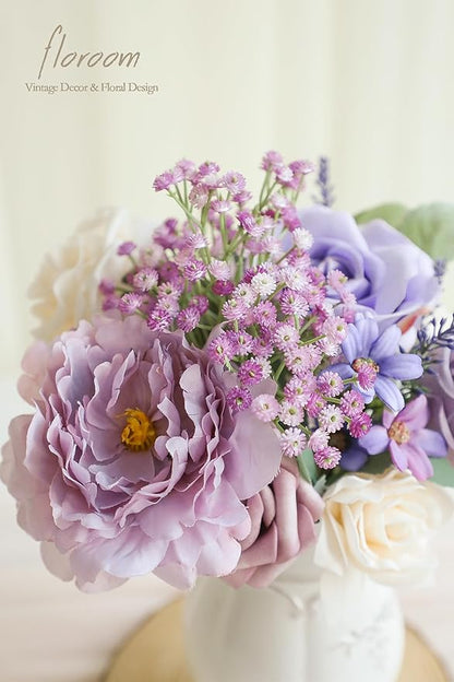 Floroom 18pcs Artificial Babys Breath Gypsophila Greenery Sprays, Real Touch Lavender Lilac Purple Fake Flowers for Wedding Bouquets Centerpieces Floral Arrangements and Decorations