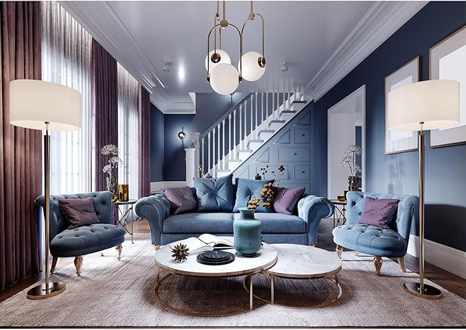 Luxury Living Room Backdrop Modern House Interior Photography Background Cozy Sofa Window Curtains Fashion Design Backdrop for Video Conference Zoom Meetings Home Office Background Props 12x8ft