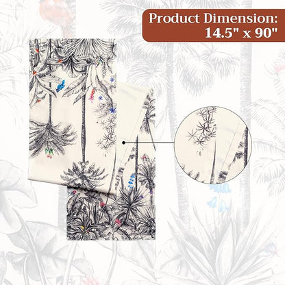 Maison d' Hermine Table Runner 100% Cotton Single Layer Table Runners 90 inches Long for Thanksgiving Christmas Decorations Home Kitchen Dining Party Wedding (Amazonia, 14.5" x 90")