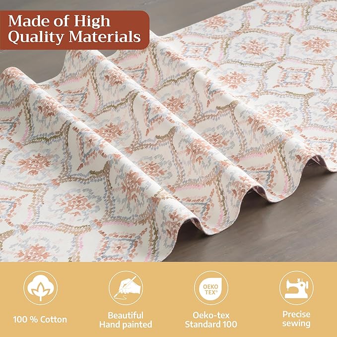 Maison d' Hermine Table Runner 100% Cotton Single Layer Table Runners 60 inches Long for Thanksgiving Christmas Decorations Home Kitchen Dining Party Wedding (Fair Isle, 14.5" x 60")