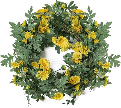 SOMYTING Artificial Daisy Garland Decorative Fake Flower Vine Hanging 5.6Ft Silk Flower Greenery for Home Garden Outdoor Ceremony Wedding Arch Floral Decor