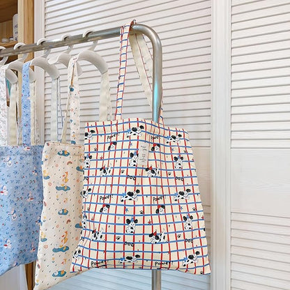 Cotton Canvas Tote Bag Reusable Soft Grocery Cloth Bag Floral Shoulder Bag for Beach Travel Shopping