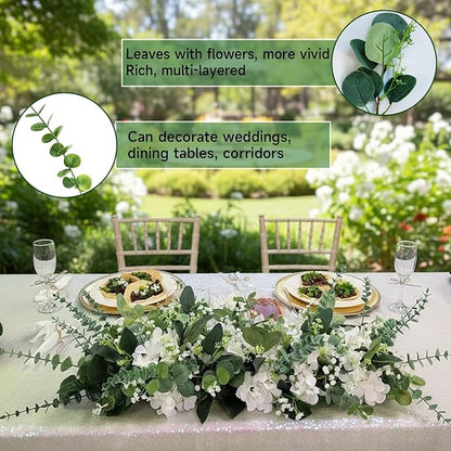150 Packs 5 Kinds Artificial Greenery Stems Mixed Artificial Eucalyptus Wedding Bouquet Bulk Fake Eucalyptus Stems Greenery Leaves for Vase Wedding Home Table Decor DIY Bouquets (Green)