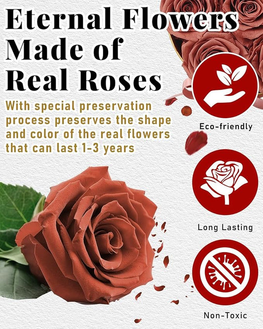 Changshunqi Forever Flowers, Preserved Real Rose in Box Preserved Flowers for Delivery, Eternal Rose Flower Last 2-3 Years, Anniversary Roses Forever Birthday Gifts for Women Mothers, Wife, Her, Mom