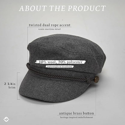 Funky Junque Newsboy Hat for Women – Trendy Greek Fisherman Cap, Classic Women's Baker Boy Newsies Hat, Ladies Fashion Caps