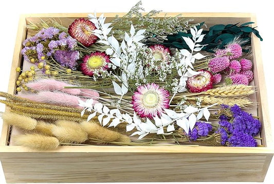 DIY Dried Flower Set, Bulk Dried Flowers,Handmade Ideas, DIY Flower Set Bouquet, Door Hanging Wreath, Desktop Decoration Mini Dried Flower (Pink)