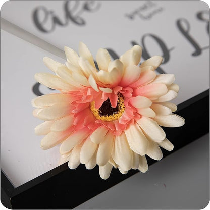 12pcs Artificial Gerbera Daisies,22 Inch Long Stem Silk Daisy Flowers,Realistic Artificial Flower Mums for Home Décor Centerpiece Wreath Supplies Wedding Bouquet,Princess Peach