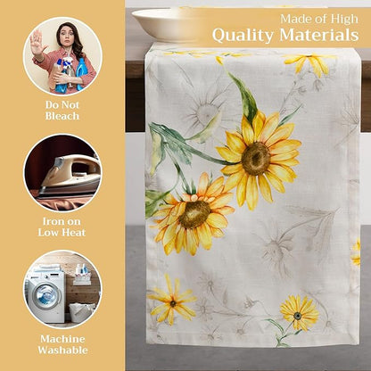 Maison d' Hermine Table Runner 100% Cotton Single Layer Table Runners 72 inches Long Decorative for Home Kitchen Dining Party Baby Shower Wedding Bridal Shower Spring Summer (Candice, 14.50" x 72")