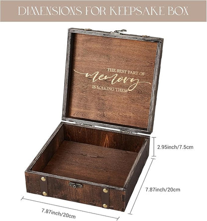 AW BRIDAL Wedding Memory Box for Keepsakes, Wooden Keepsake Boxes with Lid for Storage and Decorative, Wedding Gifts for Bride and Groom, Bridal Shower Gifts for Bride, Engagement Gift for Couples