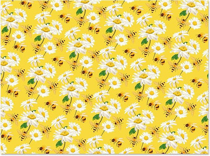 Jajajuegos 12 Sheets Bee Wrapping Paper Set - Yellow Black Bee Honeycomb Pattern - Gift Wrapping Paper for Winter Baby Shower, Birthday Party Decorations - 4 Designs, 20'' x 27''