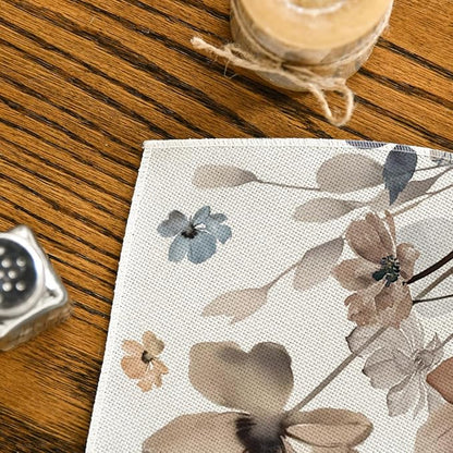 Artoid Mode Brown Poppy Floral Round Table Wedge Placemats Set of 4, Seasonal Kitchen Dining Table Decoration for Indoor Party Home