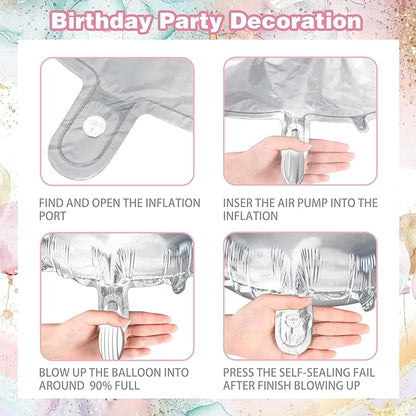 Unicorn Birthday Party Decorations For Women Girls,Happy Birthday Banner,Purple Pink Balloon Arch Kit,Foil Balloons,Cake toppers