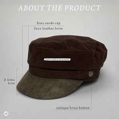 Funky Junque Newsboy Hat for Women – Trendy Greek Fisherman Cap, Classic Women's Baker Boy Newsies Hat, Ladies Fashion Caps