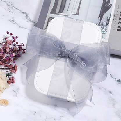 1.5 inch Sheer Organza Ribbon Silver Chiffon Ribbon for Gift Wrapping Christmas Halloween Decoration Wedding Bouquet Crafts 50 Yards