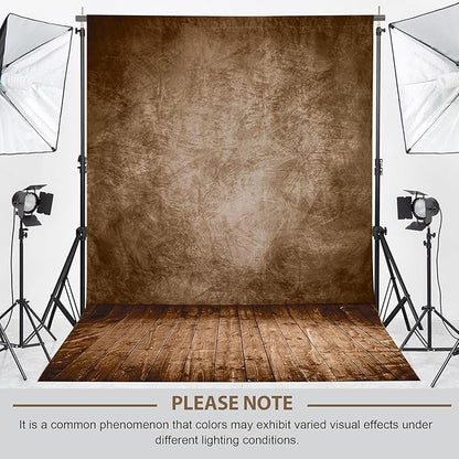 Professional Abstract Portrait Photography Backdrop,Wall with Wood Floor Backdrop for Kids Photography Baby Newborn Cake Smash Photo Shoots Hypoallergenic Fabric Photography Props(Brown-8x12ft)