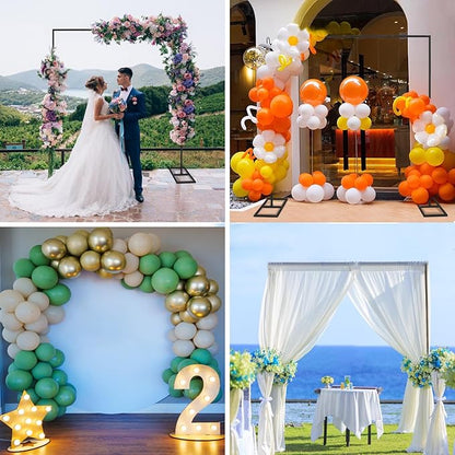 9.9FT Black Metal Wedding Arches for Ceremony Square Balloon Arch Stand Rectangular Backdrop Stand for Anniversary Birthday Party Bridal Shower Home Indoor Outdoor Decoration