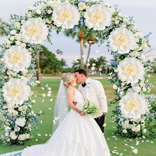 6PCS White Paper Flowers Decorations for Wall Giant Tissue Paper Flowers 12‘’ White Giant Crepe Artificial Flowers Large Flowers for Wedding Birthday Baby Shower Party Home Decor Supplies