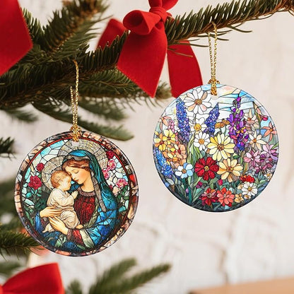 Christmas Ornaments, Flower Ornament, Christmas Tree Ornaments, Xmas Decorations, Holiday Decorations, Gifts for Flower Lovers, Holiday Party Gifts, and Xmas Gift Ideas