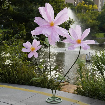 Artificial Giant Flowers for Decoration,Large Paper Daisies Flowers with Stems and Stands Base,Big Flower Decor for Wedding Birthday Party Garden, Party Banquet Background Decor (Pink)