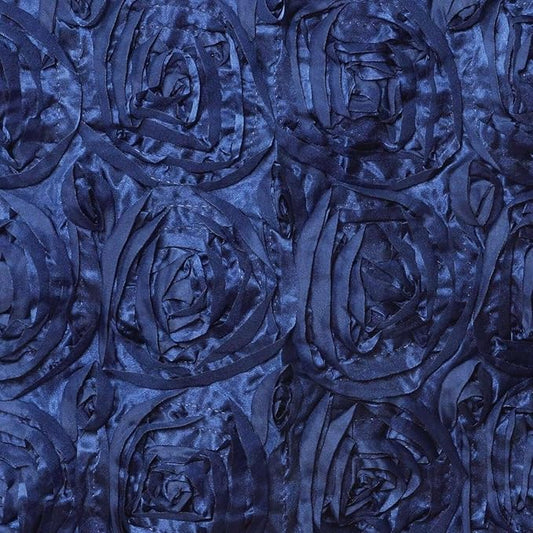 Efavormart Wonderland Rosette Premium Table Runners for Weddings Party Banquets Decor Fit Rectangle and Round Table - Navy