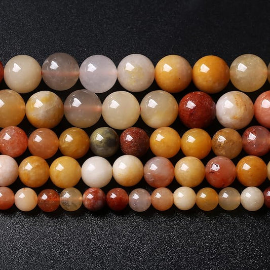 6MM 60PCS Natural Stone Golden Thread Jade Crystal Loose Beads for Jewelry Making DIY Bracelet Necklace 1 Strand 15’’