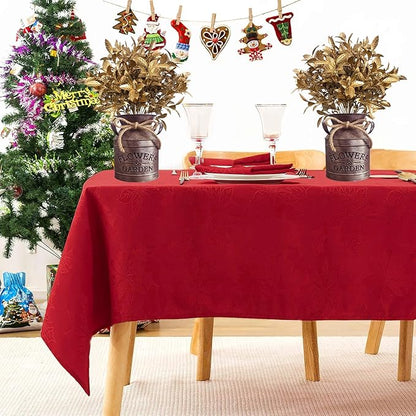 CATTREE Christmas Artificial Plants, Plastic Leaves Fake Grass Faux Shrubs Bushes for Home Indoor Outdoor Garden Leaf Wedding Festival Decoration Hall Table Golden Planter Filler - Gold 3 Pack