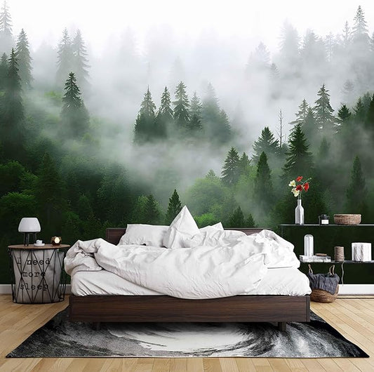 Forest Wall Murals Peel and Stick Forest murals Removable Waterproof Large Wallpaper for Living Room Bedroom (Color-3, 157×110 inch)
