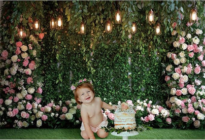 Baocicco Green Floral Wall Backdrops 10x6.5ft Outdoor Outside Wedding Background Bridal Shower Bride to Be Party Decorations Kids Adults Portraits Birthday Anniversary Banner Backdrop Photo Props