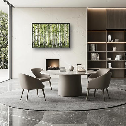 Extra Large Birch Tree Framed Wall Art for Living Room,Oversized Green Aspen Trees Forest Pictures Wall Decor,Canvas Print Painting Modern Artwork Bedroom Office Bathroom 36L x 24W