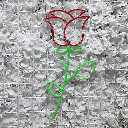 Flower Neon Sign Rose Sign Light,LED Neon Light for Wall Decor Flowers Shaped Light up Sign for Bedroom, Christmas, Shop, Teen Room, Dormitory Beautiful For Her,SIGNVIA,Size:45cm