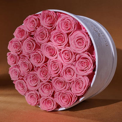 27 Flowers in a Luxury Suede Box, Birthday Gifts for Women, Preserved Flowers, Mothers Day Roses Gift for Mom, Light Pink