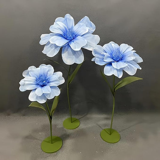 Giant Artificial Flower, 4.6ft Large EVA Flower Backdrop Decorations for Wedding Birthday Christmas Party Photography Shop Window Home Decor Props, Blue