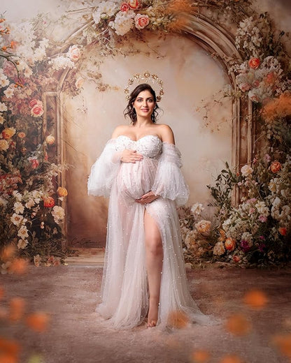 Kate Flower Wall Backdrops Arch Pregnant Wedding Party Supplies Photo Shoot Portrait Photo Background, 10x6.5ft
