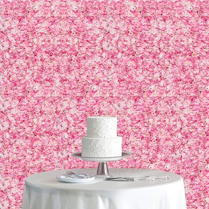 Flower Wall Panel Set, U'Artliens Artificial Wall Flower Backdrop 24x16 Inch 3D Silk Hydrangea Rose Floral Panel for Photo Background Home Party Wedding Backdrop Decoration(12pcs,Pink)