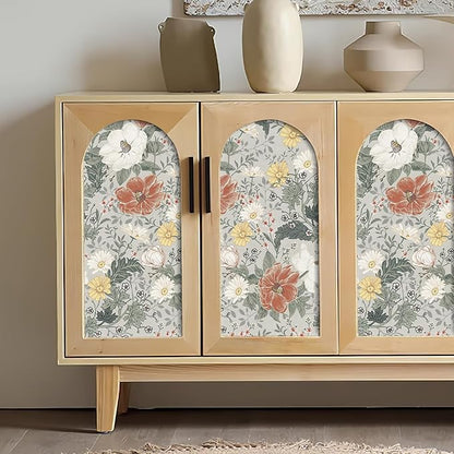 Simon&Siff Vintage Wallpaper Peel and Stick Modern Floral Wall Paper Farmhouse Botanical Contact Paper Removable Renter Friendly Wallpaper for Cabinets Countertop Wall 200" x 17.3"