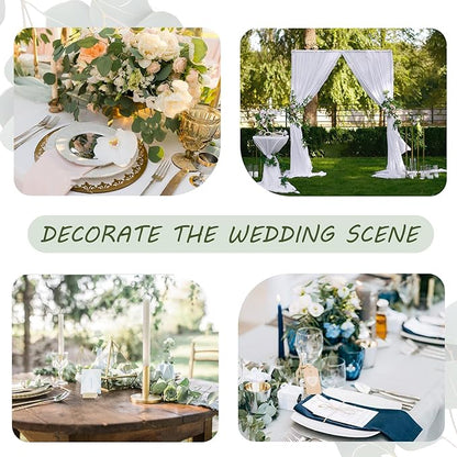 Artificial Eucalyptus Leaves Stems 120 Pcs 4 Kinds Mixed Fake Silver Dollar Eucalyptus Leaves Stem with Babysbreath Bulk Faux Leaf for DIY Bouquets Floral Arrangement Wedding Home Decor
