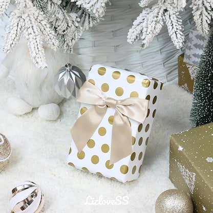 Champagne Satin Ribbon Twist Tie Bows 5 Inch Pre-Tied Champagne Gold Gift Bows for Crafts, Treat Bags, Party Favors, Wedding, Baby Shower, Candy Apple, Christmas Tree (36 Pack)