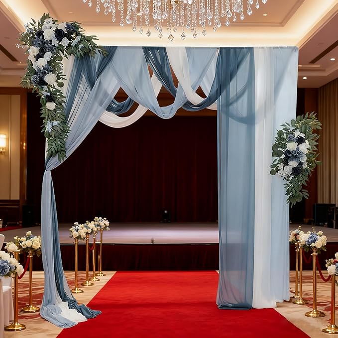 Artificial Wedding Arch Flowers Kit (Pack of 5),2pcs Artificial Hanging Flower Arch Decor,for Wedding Ceremony Arbor Reception Backdrop Rose Floral Party Outdoor Decoration Blue