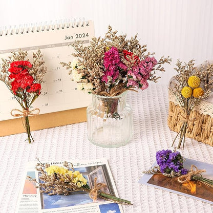 10 Pack Forget Me Not Dried Flowers Bouquets Natural Dry Flower with Stem Mini Dried Embossing Flower Dry Floral Arrangement for Vase, Crafts, Table Centerpieces, DIY, Photo Prop, Wedding, Home Decor