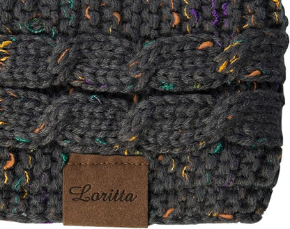 Loritta Womens Ear Warmers Headbands Winter Warm Fuzzy Cable Knit Head Wrap Fleece Lined Gifts