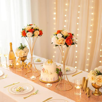 Sziqiqi Orange Fake Flowers for Fall Decoration Kissing Flower Balls for Wedding Centerpieces Tables Flower Centerpiece Arrangement for Party Festival