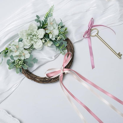 Dusty Rose Double Face Satin Ribbon 3/8 Inch x 45 Yards Champagne Pink/Rose Gold/Mauve Fabric Ribbon for Gift Wrapping, Flower Bouquets, Bows Making, Wedding Decor (3 Rolls *15Yd)