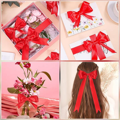 Red Ribbon 1 Inch 50 Yards Craft Polyester Christmas Satin Ribbon Red Bows for Wedding Outdoor Patio Decor Wreath Hair Bows Crafts Gift Wrapping DIY Projects